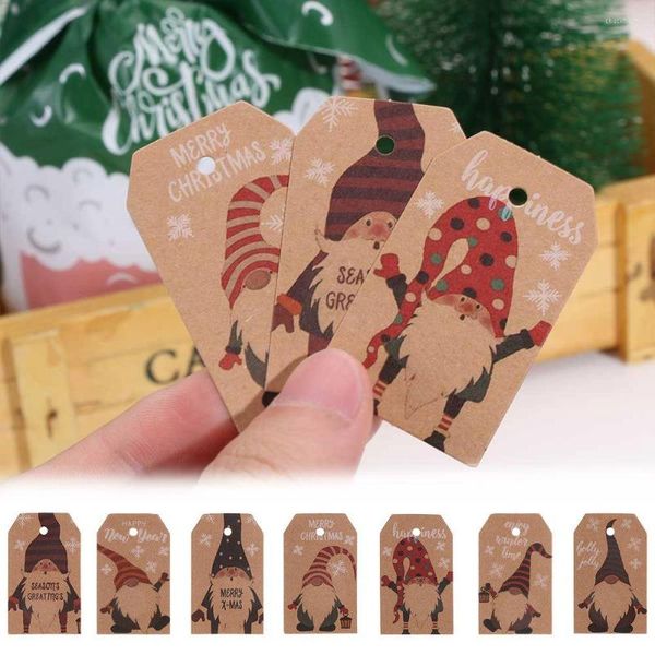 Embrulhado de presente 100pcs Diy Kraft Paper de decoração de natal, suprimentos para pendurar tags tag etiquetas de Natal