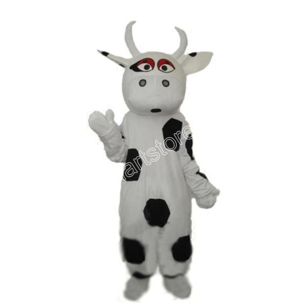 Tamanho adulto Big Black Dot Cow Mascot Costume Dresses Fancy Dress Carnival tem tema de fantasia