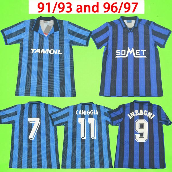 Atalanta Jersey Retro Soccer Maglie 1991 1992 1993 1996 1997 camicie da calcio vintage 91 92 93 96 97 Maglia da Calcio Inzaghi Caniggia Vieri Doni Lammers Ventola Budan