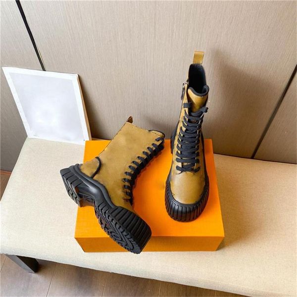 2023 Designer Paris Ruby Ranger Flat Boots High Boots Beaubourg Tornozelo Boot Calfskin Chunky Martin Winter Shoes Laureate Platform Desert Lace -up S