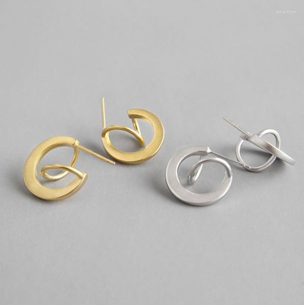 Ohrstecker Einfache S925 Sterling Silber Für Frauen Geometrie Halbkreis Krawatte EIN Knoten Koreanische Mode Kostüm Schmuck