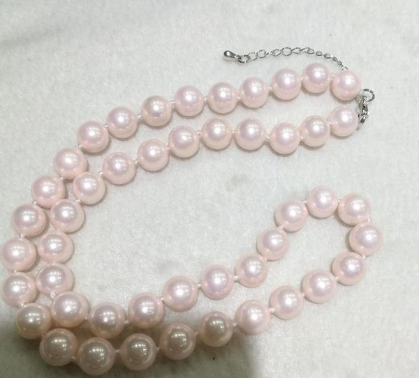 Catene 8mm Collana di perle rotonde rosa chiaro Collana di perle naturali MARE DEL SUD Gioielli donna 45cm 18 '' 35cm