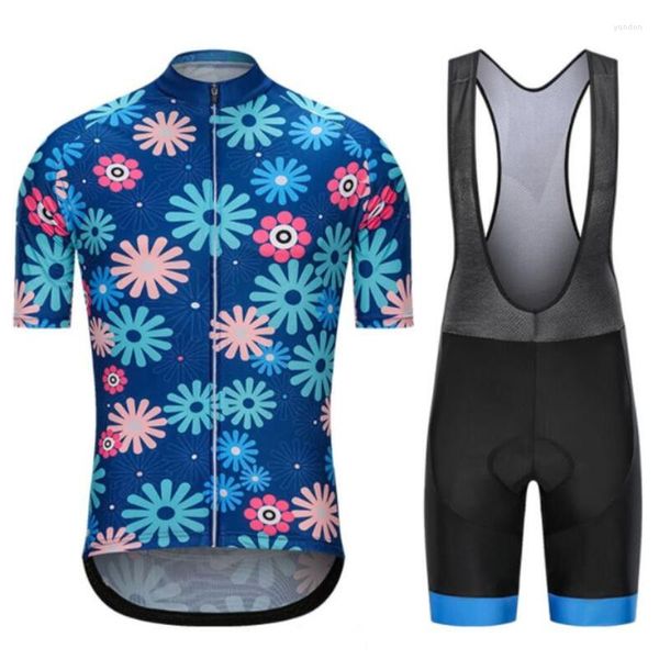 Racing define a camisa de bicicleta de manga curta com traje de ciclismo de bib-short masculino de ciclismo seco rápido ROPA Ciclismo uniformes Maillot Race Bicycle