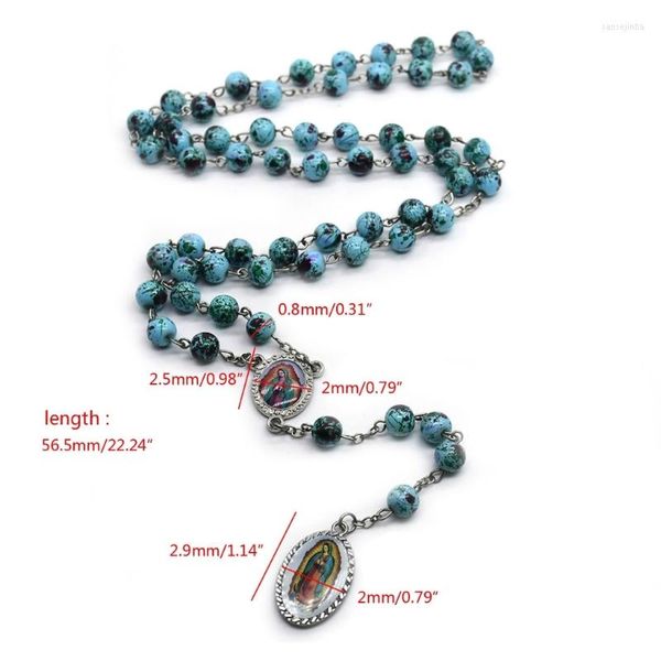 Collane con ciondolo Collana sacra Rosario per uomini Donne Bambini Medaglia-Romantico regalo di preghiera religiosa cristiana cattolica