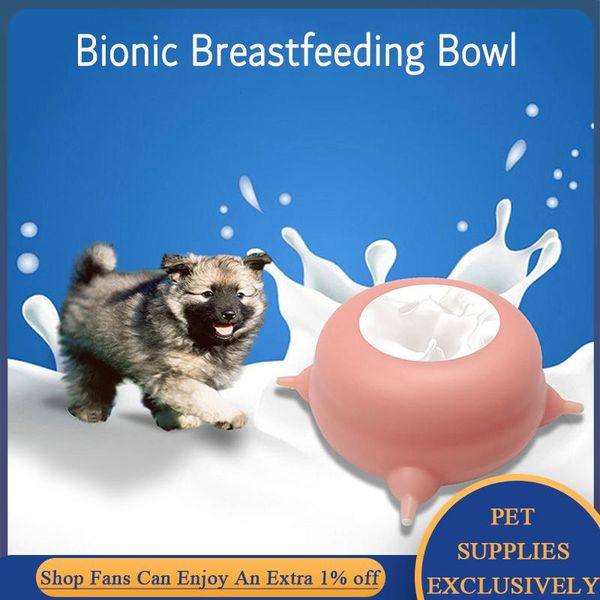 Feeding Bionic Pet Suckle Feeder Silica Gel Puppy/Kätzchen Bubble Milk Bowl Simulieren Sie das Stillen für Kitty Neugeborene Katzen/Hunde-Pflegestation