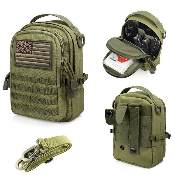 Pacotes de mochila eoc bolsa tática zíper universal zíper molle chaleira saco de bolso de bolso de caça ao ar livre mini mochila do exército p230510