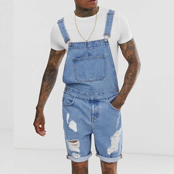 Jeans masculinos Menina de jeans Jeans Mumpsuits Casual Curto macacão jeans para homens Suspender Pants Grande tamanho novo verão Summer Tourism roupas Z0508