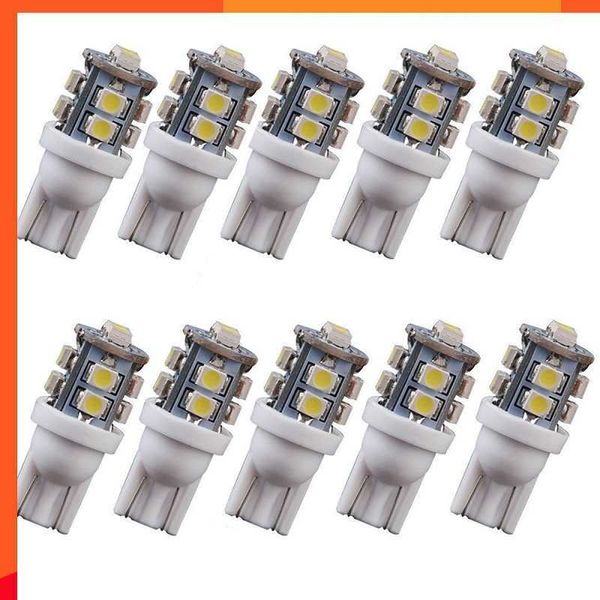 Новый 10шт -автомобиль светодиодный свет T10 W5W 168 194 1210 10 SMD Светодиод 3528 SMD Color для автомобильного светодиодного светодиодного белого синего бокового клина Light Lamp Lamp Lamp Dc 12V