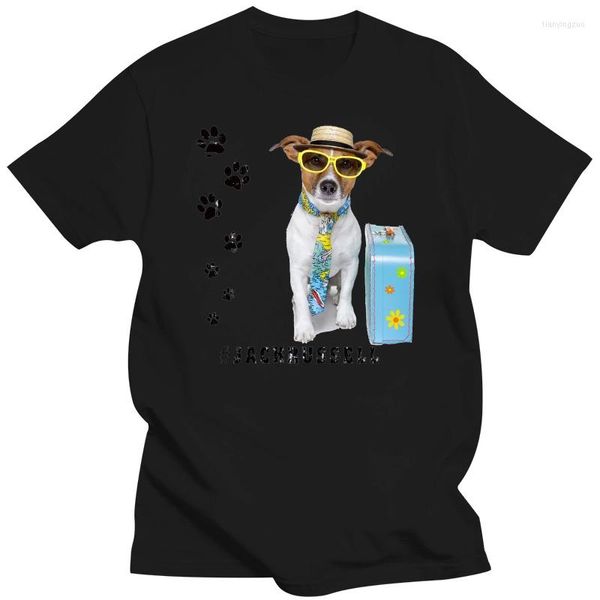 Erkekler Tişörtleri Jack Russell Terrier gömlek hashtag hunderasse tee Herren Damen Tier Haustier Karikatür Erkekler Unisex Moda Tshirt