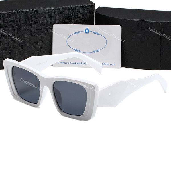 Óculos de sol de luxo óculos de sol de ciclismo Lunettes de óculos de sol brancos Óculos retangulares da moda de moda de moda ao ar livre de moda ao ar livre para presente