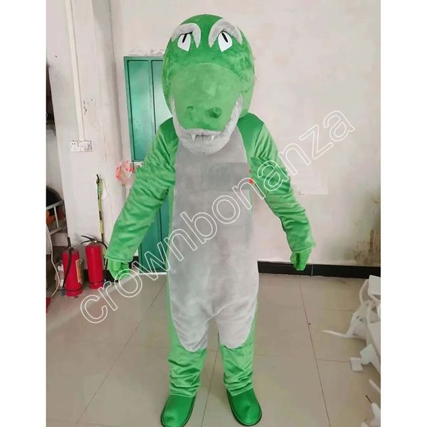 Novo mascote de crocodilo adulto, traje de carnaval de artigos de aparelho de apresentação de halloween adcaracter roupas