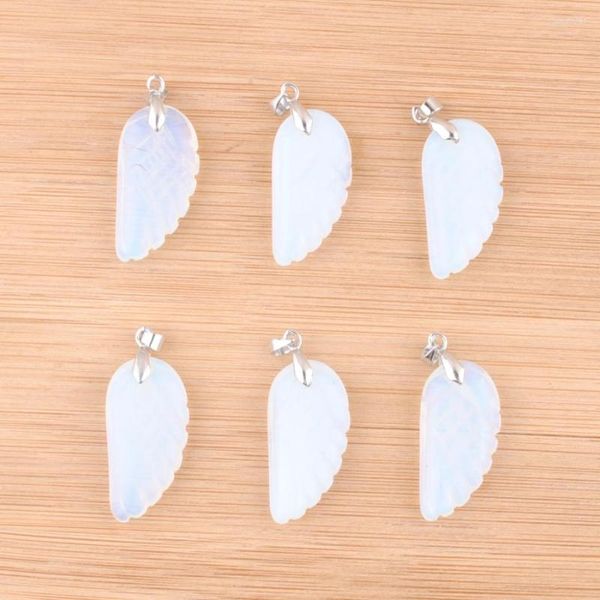 Pingente Colares Freedom Freedom Angel Wing Opal Stone Stone Charme para Mulheres Colar Cara Carker Jóia Presente Atacado 6pcs/lote In3533