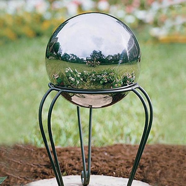 Articoli di novità Sfera cava lucida in acciaio inossidabile Decorazione del giardino di casa Sfera in metallo riflettente lucido Ornamento a specchio globo