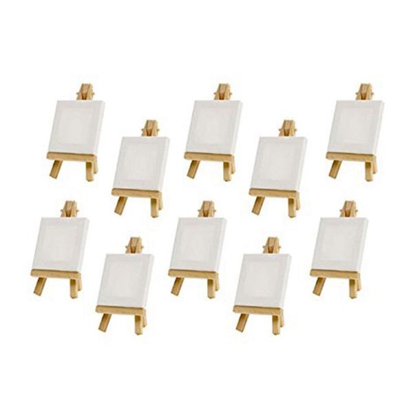 Malzemeler 10 set mini ekran şövalyesi ile şövalye 8x8cm düğün masa numaraları boyama hobi boyama zanaat diy çizim küçük masa şövale g