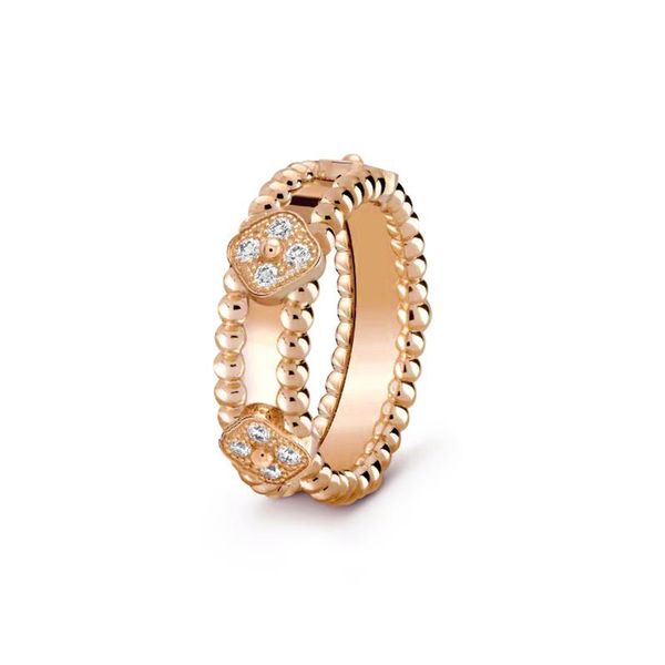 Designer quatro folhas trevo caleidoscópio anel 18k Gold Lucky noivado vintage Casal Rock de alta qualidade não feita e não alérgica