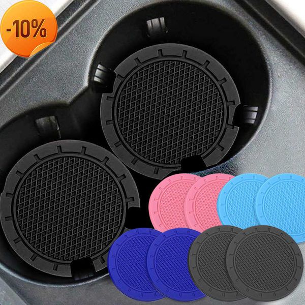 Neue 2PCS Auto Tasse Halter Coaster Weiche Gummi Pad Set Auto Coaster Wasser Flasche Halter Anti-slip Pad matte Auto Zubehör Auto Gadgets