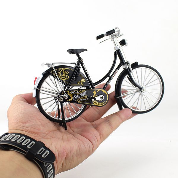 Novità Giochi 1/10 Mini modello in lega di bicicletta pressofusa Finger Mountain Bike Bend Collezione di simulazione per adulti Regali pressofusi Giocattoli per ragazzi 230509