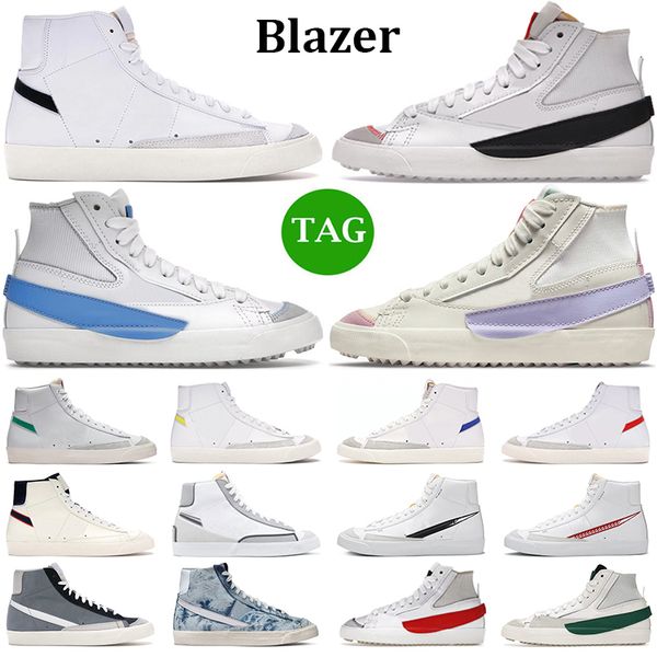 blazer mid 77 zapatos casuales vintage hombres mujeres blazers Blanco Negro Verde Rojo Cool Grey Jumbo University Blue Pink Oxford para hombre zapatillas de deporte al aire libre