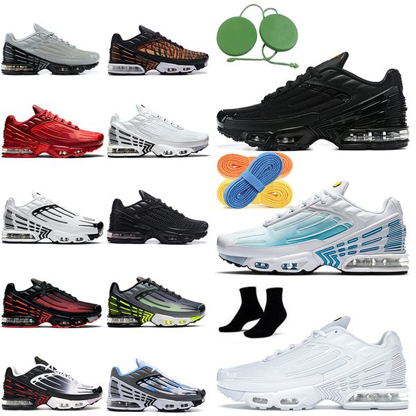 Scarpe firmate Tn Scarpe sportive da donna da uomo Triple Black White Aquamarine Zebra Cool Grey Black Laser Blue Neon Wolf Grey Obsidian Tns Plus 3 Scarpe da ginnastica da corsa Ourdoor