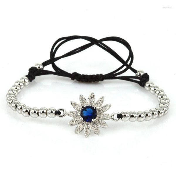 Charm Armbänder 2023 Einfache Fashiom Stil Anil Arjandas Frauen Makramee Pave Einstellung CZ Perle Sonne Blume Briading Unisex Armband