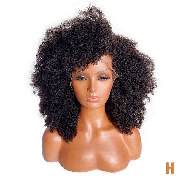 Афро изгиб кудрявый парик с глубокой частью синтетических кружевных париков для женщин для женщин на 180%.