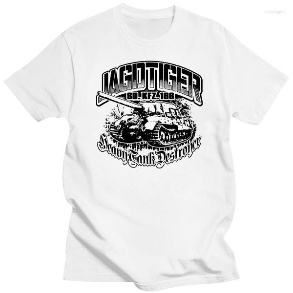 Camisetas masculinas Jagdtiger tshirts letras Criatura Criatura Camisa de verão Top para homens Autumn Cotton Autumn