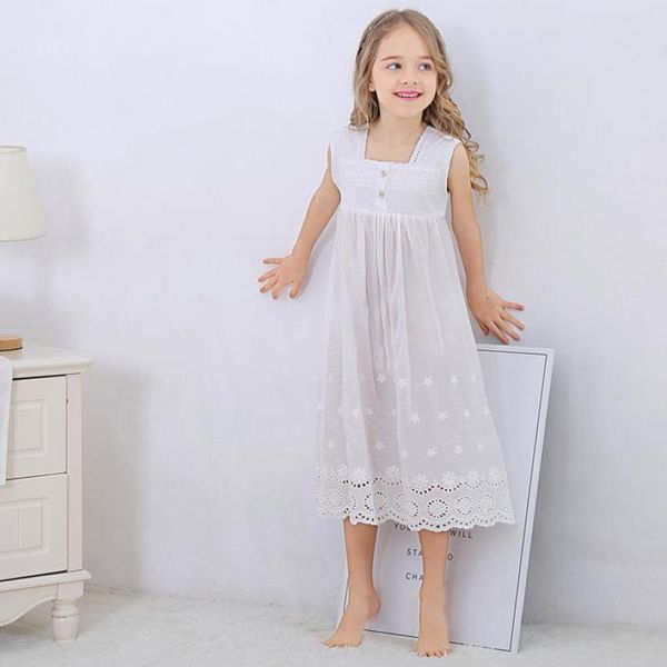 Pyjamas Kleinkind Mädchen Weißes Nachthemd Prinzessin Kleid Kinder Pyjamas Nachthemden Für Mädchen Kinder Nachtkleid Mädchen Spitze Schlafkleid 230509
