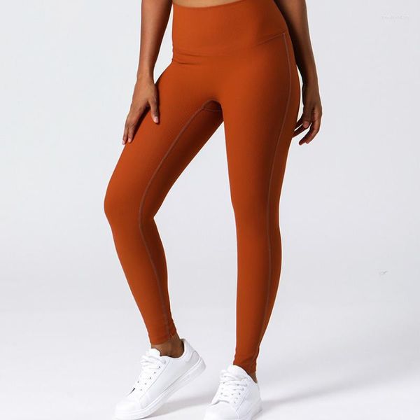 Pantaloni attivi X-HERR Leggings da yoga femminili a vita alta a costine Abbigliamento sportivo da corsa morbido ed elastico Abbigliamento sportivo esterno