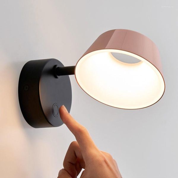 Wandleuchten Modern Fashion Rose Gold Shade LED-Leselampe am Nachttisch Nordic Luxury Head Einstellbare drehbare El Home Sconce Light