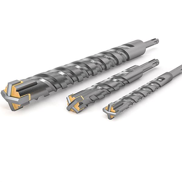 Бетонные SDS Plus Drill Bit Bit Cross Tip 4 Rutters 110 мм 150 мм 200 мм 350 мм 500 мм настенный кирпичный блок Электрический молоток каменная каменная каменная каменная кладка биты