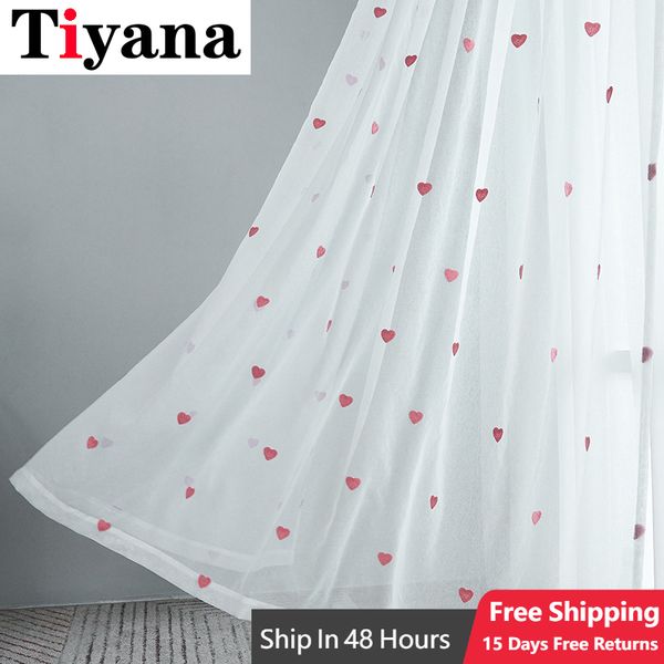 Tenda Moderna Bambini Cartone Animato 3D Cuore Tulle s Per Ragazze Camera Da Letto Sheer Finito Soggiorno Tende Pannello Personalizzato Cortina 230510