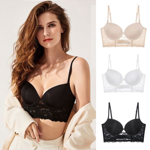 Reggiseni Reggiseno senza schienale Reggiseno invisibile Bralette Da sposa in pizzo Biancheria intima con schiena bassa Push Up siere Donna Lingerie senza cuciture Corsetto sexy 230509