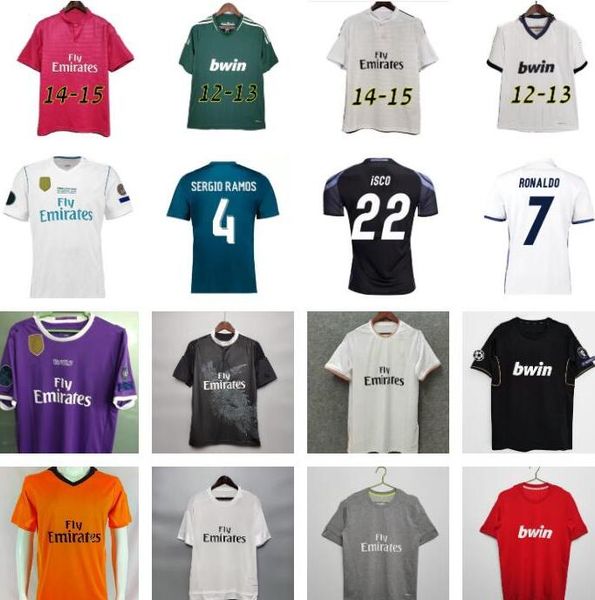 2012 2013 2014 2015 2016 2017 2018 2019 Real Madrid RONALDO BENZEMA maglie da calcio 10 11 12 13 14 15 16 17 18 SERGIO RAMOS KROOS ISCO MARCELO BALE ASENSIO maglie da calcio