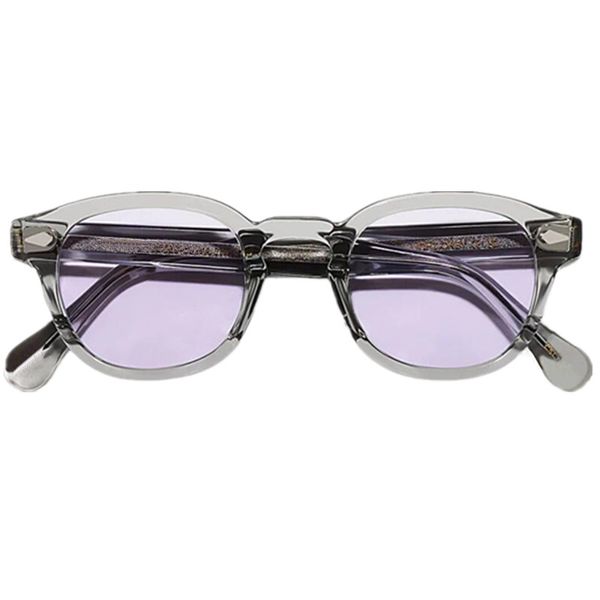 Nuovi occhiali da sole rotondi Johnny DEPP retrò UV400 49 46 MM Italia Frame di grigio in cristallo importato+lenti a sfioramento multicolore per occhiali da fuoco presc Fullset Case