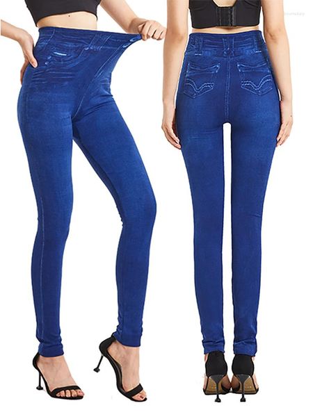 Leggings femminile ljcuiyao puro color jeggings blu alta cinese jeans morbido sport elastico yoga esterno plus size pantaloni da donna