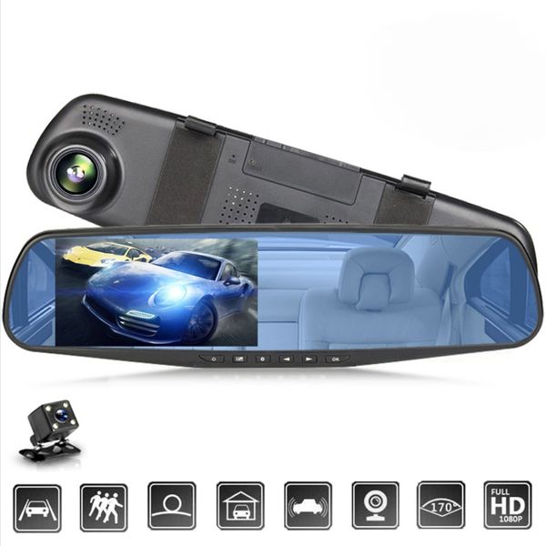 24H Запись HD 1080P CAR DVRS Video Recorder Dash Cam Full 4 -дюймовая зеркальная кулачка CAR CAR