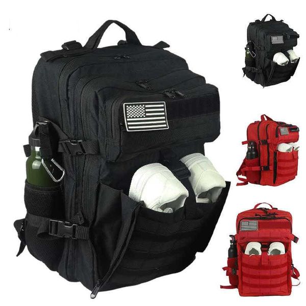 Backpacking Packs 50l 1000d nylon impermeabile dwaterproof zaino tattico impermeabile molle esercito militare borsa da campeggio viaggio di caccia con tasca per scarpe P230510