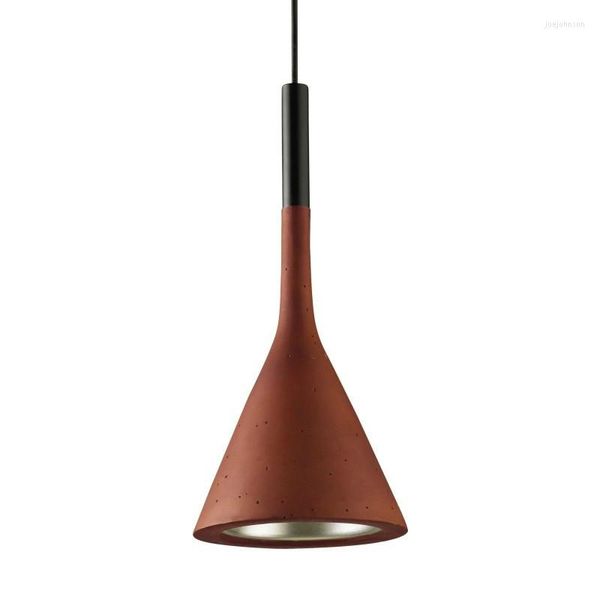 Lâmpadas pendentes American Industrial Retro Cement Lamp Loft Nordic Creative Restaurant Bed Room Fonte Luz Resina