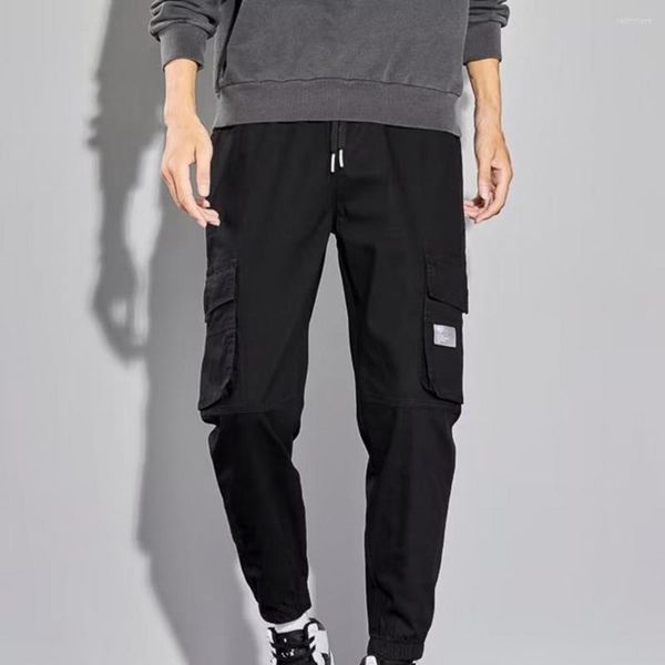 Pantaloni da uomo Pantaloni cargo alla moda Elastico in vita al tocco della pelle Comodo uomo Casual Pantaloni da allenamento Hip Hop Abbigliamento da lavoro