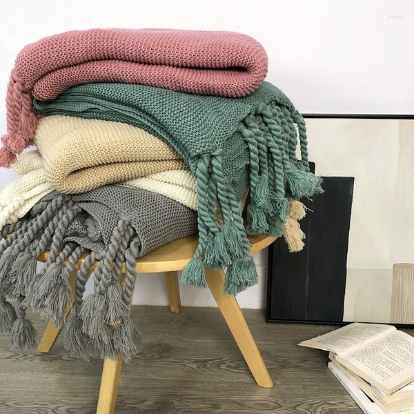 Coperte Coperta in nappa nordica Stile INS Copriletto in maglia di lana grossolana spessa per divano Homestay Bed Office Nap Copriletto lavorato a maglia