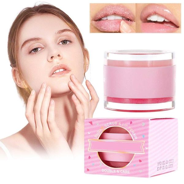 Lips Scrub 2 em 1 batom de ação dupla dormindo com o esfoliante Hidratante Efeito Stain Desligar