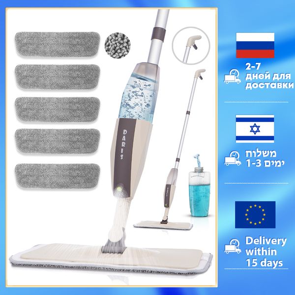 Mops Wasser Spray Mop Griff Hause Reinigungswerkzeuge für Wash Lazy Flat Floor Cleaner mit Ersatz wiederverwendbaren Mikrofaserpads 230510