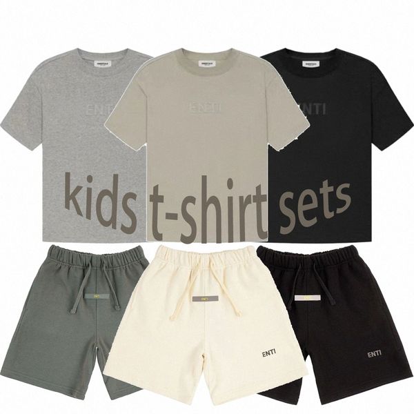 Crianças, roupas de bebê conjuntos infantis designer jovens meninos roupas meninas roupas de verão t-shirt ternos de bebê tamanho 110-16 s8hd#