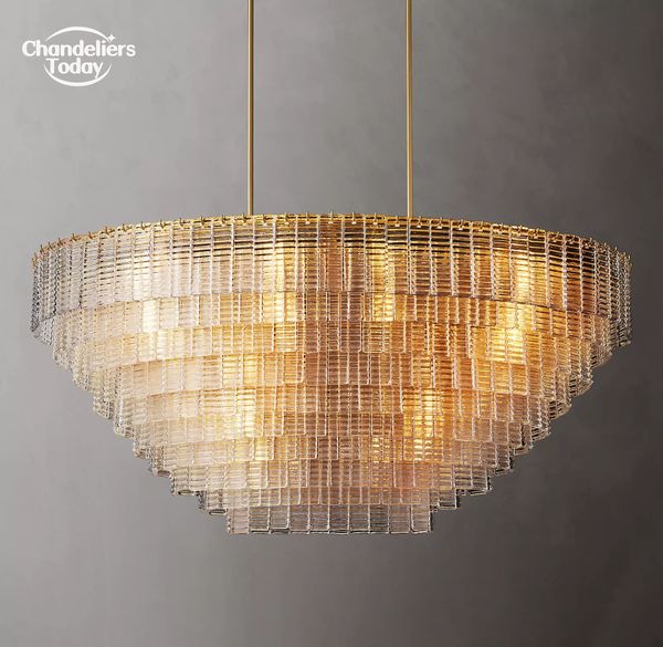 Sirene lustre oval de vidro transparente, luminária pendente retrô de latão cromado preto para sala de estar, sala de jantar, lâmpadas de fazenda