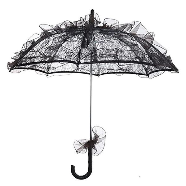 Regenschirme Regenschirm Spitze Sonnenschirm Hochzeit Strand Urlaub Urlaub Necessities Po Vintage Prop Schwarz Braut Deko Party Braut Gothic 230510