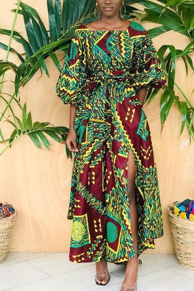 Abbigliamento etnico Dashiki Ankara Abiti africani per le donne Stampa estiva Abiti lunghi Abiti da spiaggia Bohemia Party Robes 230510