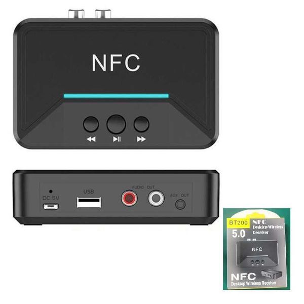 Receptor Bluetooth BT200 5.0NFC Adaptador Bluetooth 3.5 RCA Wireless Player Player Car Stick