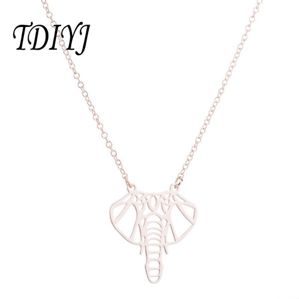 Collane con ciondolo TDIYJ Collana con elefante origami geometrico unico Animale semplice come gioielli con pendenti per bambini da donna