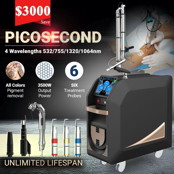 Pico Segundo Remoção de Tatuagem a laser q interruptor nd yag pico pico pigmentation removedor de beleza Máquina de beleza Spot Remover Equipamento