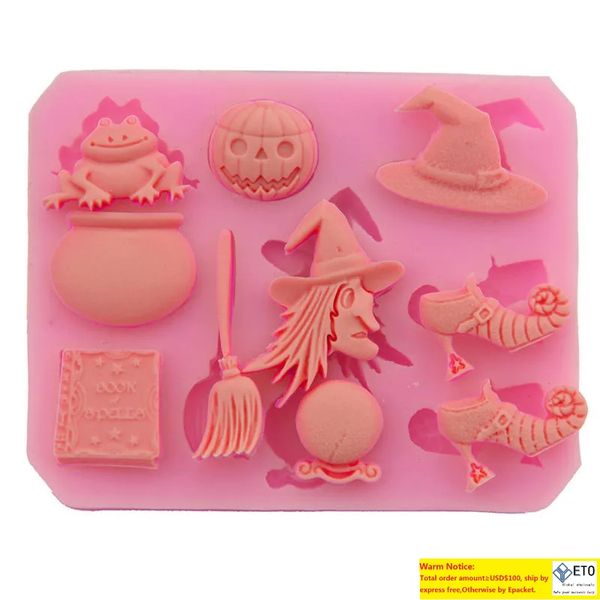 Halloween Silicone Cake Biscoit Molds Witch Pumpkin Chocolate Candy Molde